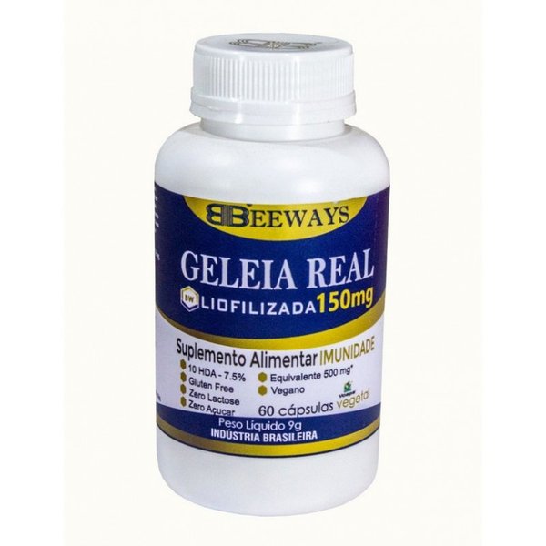 Geleia Real Liofilizada — Beeways, 60 cápsulas