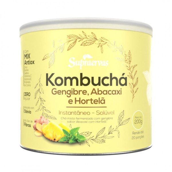 Kombuchá Gengibre, Abacaxi e Hortelã — Supraervas, 200 g
